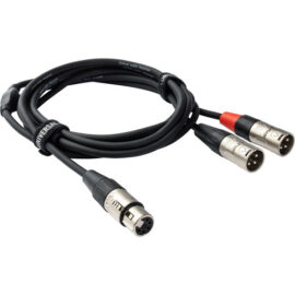 Cabo Breakout Universal Audio 5 Pinos XLR Fêmea para Duplo XLR Macho 3 Pinos – 3,05 m – Preto