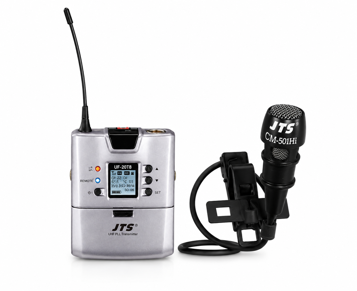 Transmissor Bodypack UHF JTS UF-20TB + CM-501Hi